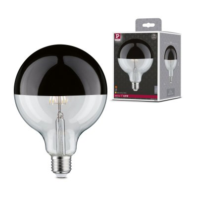 PAULMANN  LED &agrave; t&ecirc;te miroir E27 6,5W noir chrom&eacute;