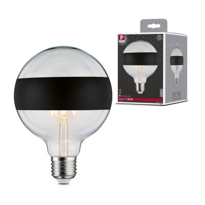 PAULMANN  LED E27 6,5W G125 anneau miroir noir