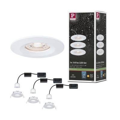 PAULMANN  Nova mini 3 spots encastr&eacute;s IP44 blanc