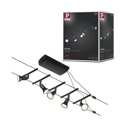 PAULMANN  Wire Salt syst&egrave;me c&acirc;ble 5 lampes 5m noir
