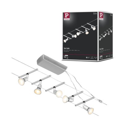 PAULMANN  Wire Salt syst&egrave;me c&acirc;ble, 5 lampes, chrome