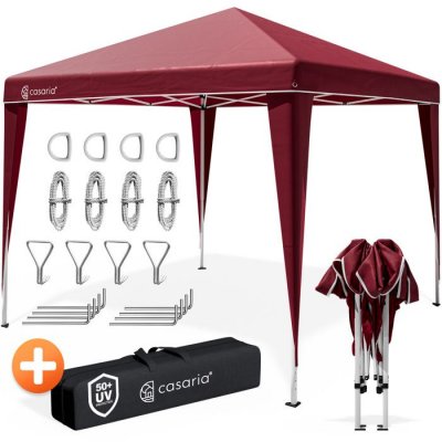 DEUBA Pavillon Capri rouge 3x3m pliable tonnelle tente de jardin