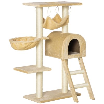 PAWHUT  - Arbre &agrave; chat - Panneaux de particules - 54x29.5x98cm - Beige