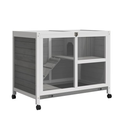 PAWHUT  - Clapier - Bois Massif - 91.5x53.3x73cm - Gris