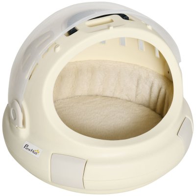 PAWHUT  - Maison pour Chat - PP Peluche - 41x41x35.2cm - Beige