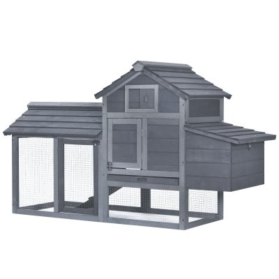 PAWHUT  - poulailler - Bois de sapin - 150.5x54x87cm - Gris