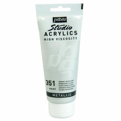 PEBEO P&eacute;b&eacute;o 837351 Studio Acrylique Tube Argent Iridescent 100 ml