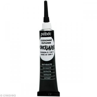 PEBEO P&eacute;b&eacute;o Cloisonn&eacute; Anthracite - Porcelaine 150, Tube de 20 ML