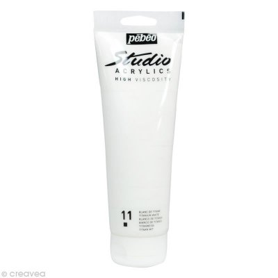 PEBEO  Peinture Studio Acrylics P&eacute;b&eacute;o - 250 Ml - Blanc De Titane