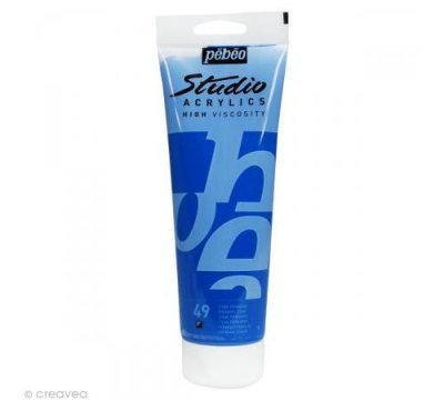 PEBEO  Peinture Studio Acrylics P&eacute;b&eacute;o - 250 Ml - Cyan Primaire