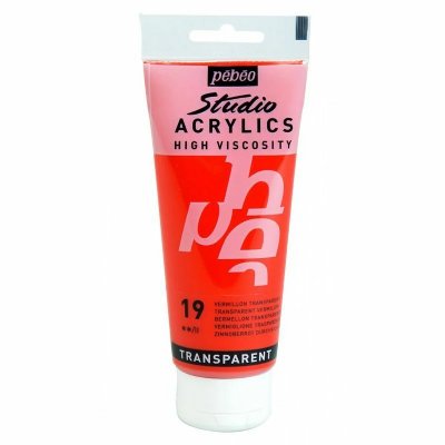 PEBEO P&eacute;b&eacute;o Peinture Studio Acrylique Tube Vermillon Transparent 100 Ml