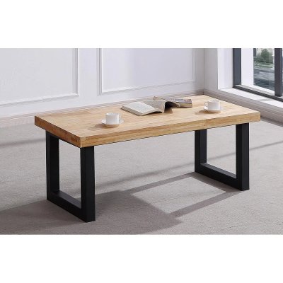 Pegane Table basse relevable Ch&ecirc;ne sauvage