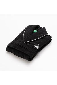  Peignoir noir et blanc en coton taille L/XL Maison Benetton Diempi