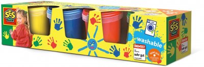 SES CREATIVE Peinture &agrave; doigts 4 pots de 150 ml : classique SES8710341003050