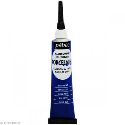 PEBEO Peinture &agrave; l'eau brillante pour porcelaine - bleu - 20 ml 036-004