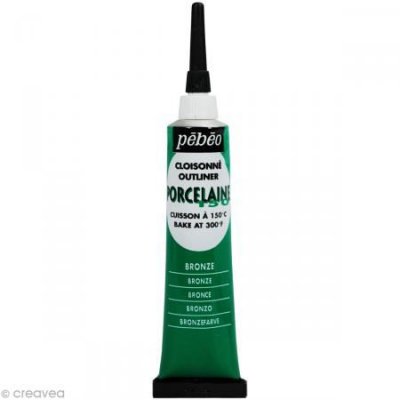PEBEO Peinture &agrave; l'eau brillante pour porcelaine - bronze - 20 ml 036-005