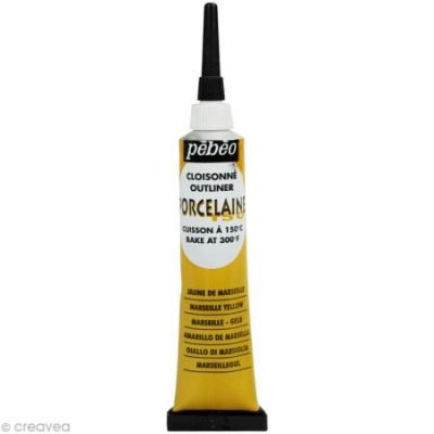 PEBEO Peinture &agrave; l'eau brillante pour porcelaine - jaune - 20 ml 036-001