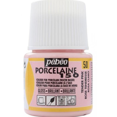  Peinture &agrave; l'eau brillante pour porcelaine - Rose tendresse - 45 ml