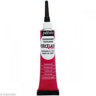 PEBEO Peinture &agrave; l'eau brillante pour porcelaine - rouge - 20 ml 036-003