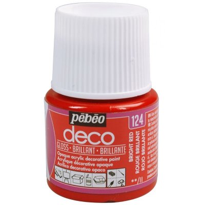 PEBEO Peinture acrylique opaque brillante - rouge brillant - 45 ml 092-124