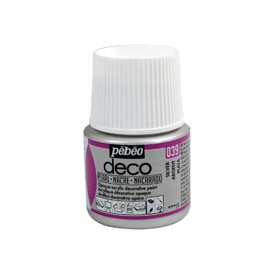 PEBEO Peinture acrylique opaque nacr&eacute;e - argent - 45 ml 285-039