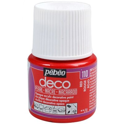 PEBEO Peinture acrylique opaque nacr&eacute;e - rouge - 45 ml 285110