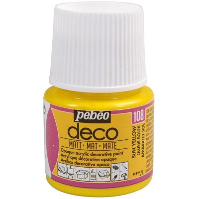 PEBEO Peinture acrylique P&eacute;b&eacute;o D&eacute;co - Jaune Soleil - mat - 45 ml