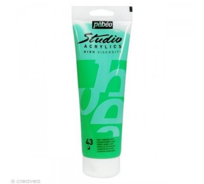 Peinture acrylique P&eacute;b&eacute;o Studio - High Vicosity - 250 ml Vert Cadmium