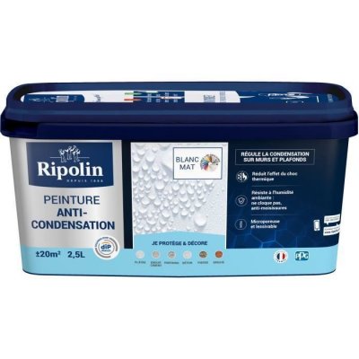 RIPOLIN Peinture anti-condensation Blanc Mat Pot 2.5l