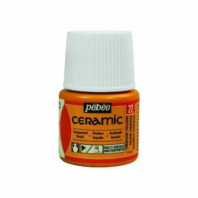 PEBEO Peinture c&eacute;ramique et multi-surfaces - jaune orange - 45 ml 025-022