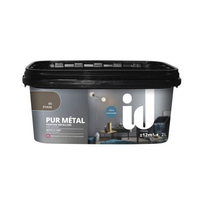 ID PARIS Peinture d&eacute;corative pur metal 2L etain  etain