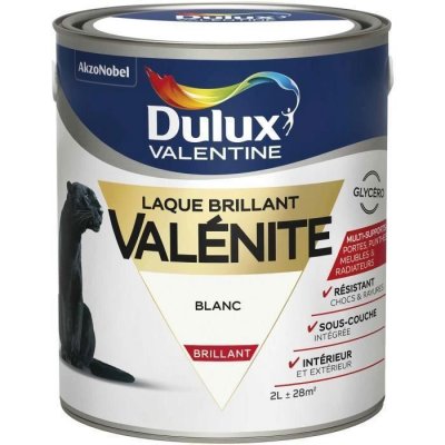 DULUX VALENTINE Peinture laque blanc boiserie Val&eacute;nite  brillant 2 l