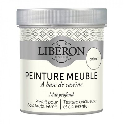 LIBERON Peinture meuble et boiserie Cas&eacute;ine LIB&Eacute;RON cr&egrave;me mat 0.5 l