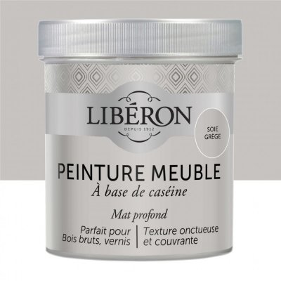 LIBERON Peinture meuble et boiserie Cas&eacute;ine LIB&Eacute;RON soie gr&egrave;ge mat 0.5 l