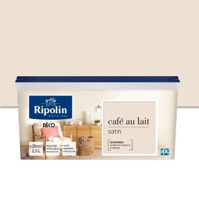 RIPOLIN Peinture Murale Toutes Pi&egrave;ces - Satin - 2,5L - Caf&eacute; au Lait - 
