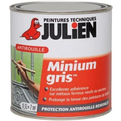 JULIEN Peinture protection antirouille Minium  mat gris bleut&eacute; mat 0 5L