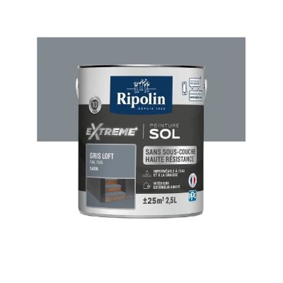 RIPOLIN Peinture sol haute r&eacute;sistance satin gris loft 2,5L 