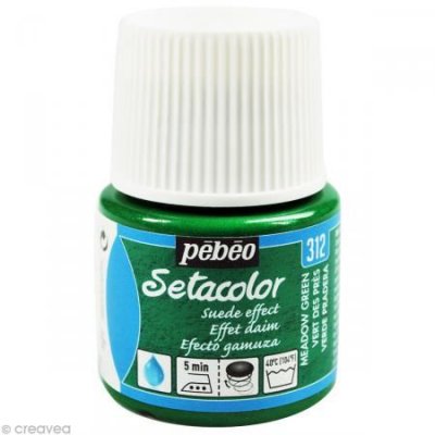 PEBEO Peinture textile setacolor opaque effet daim - vert - 45 ml 295312