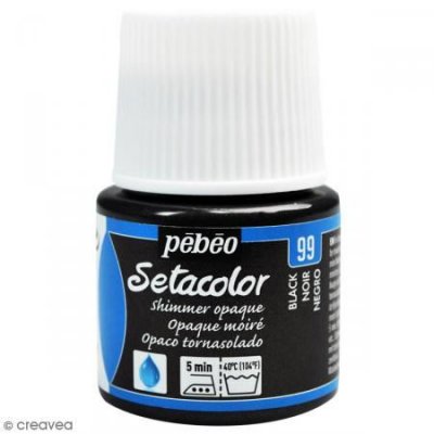 PEBEO Peinture textile setacolor opaque effet m&eacute;tallique - noir - 45 ml #0