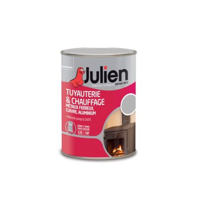 JULIEN Peinture tuyauterie et chauffage  - Blanc - Brillant - 250 ml