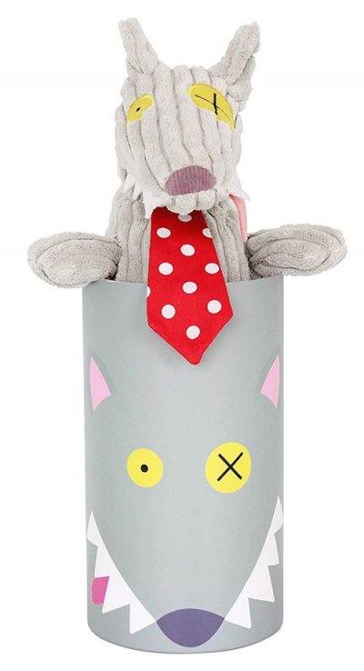 GLOBE TROTOYS Peluche  Les D&eacute;glingos Simply Bigbos le Loup 23 cm Gris