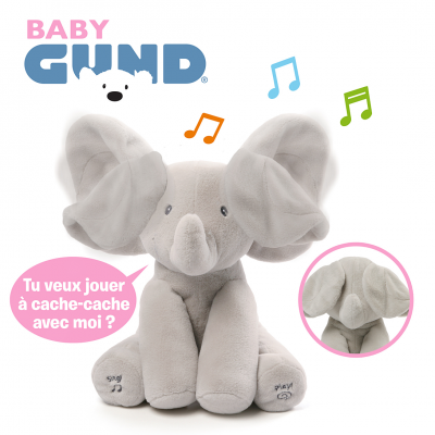 GUND Peluche Int&eacute;ractive Flappy L'&eacute;l&eacute;phant  Spinmaster - La Peluche