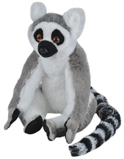 WILD REPUBLIC Peluche lemur catta de 30 cm gris blanc 10948