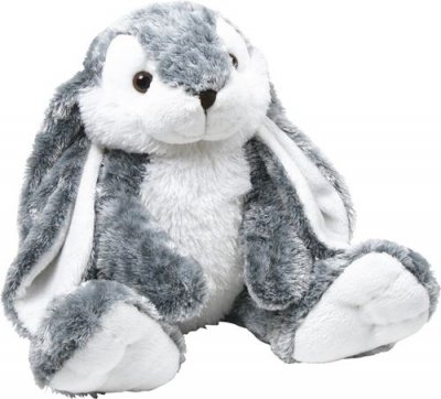 SMALL FOOT Peluche li&egrave;ve sauteur de 26 cm gris blanc