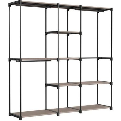 Penderie pliable acier tissu 182 x 43 x 182 cm taupe