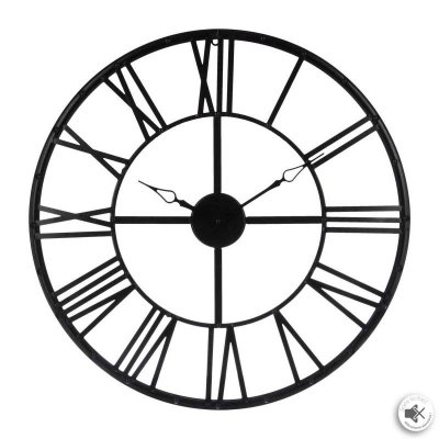 Pendule m&eacute;tal vintage noir D70 Atmosphera cr&eacute;ateur d'int&eacute;rieur - Noir