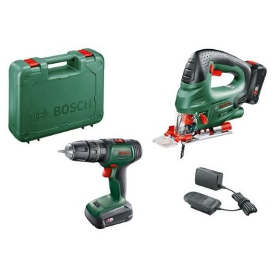 BOSCH Perceuse &agrave; percussion Universal Impact 18V 2x2Ah + Scie sauteuse 18V  - 06039D410B