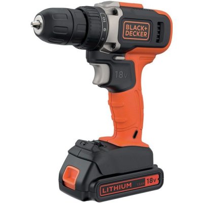BLACK + DECKER Perceuse sans Fil BLACK & DECKER 18V 2 Batteries Lithium 2 Vitesses