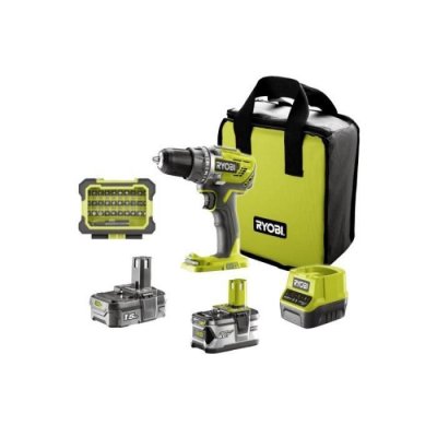 RYOBI Perceuse visseuse 18v - 1 batterie 1,5 ah + 1 batterie 4 ah - 