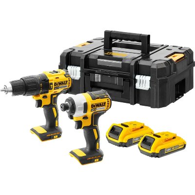 DEWALT Perceuse visseuse &agrave; percussion sans fil XR 18V et visseuse &agrave; choc XR 18V  DCK2060D2T-QW